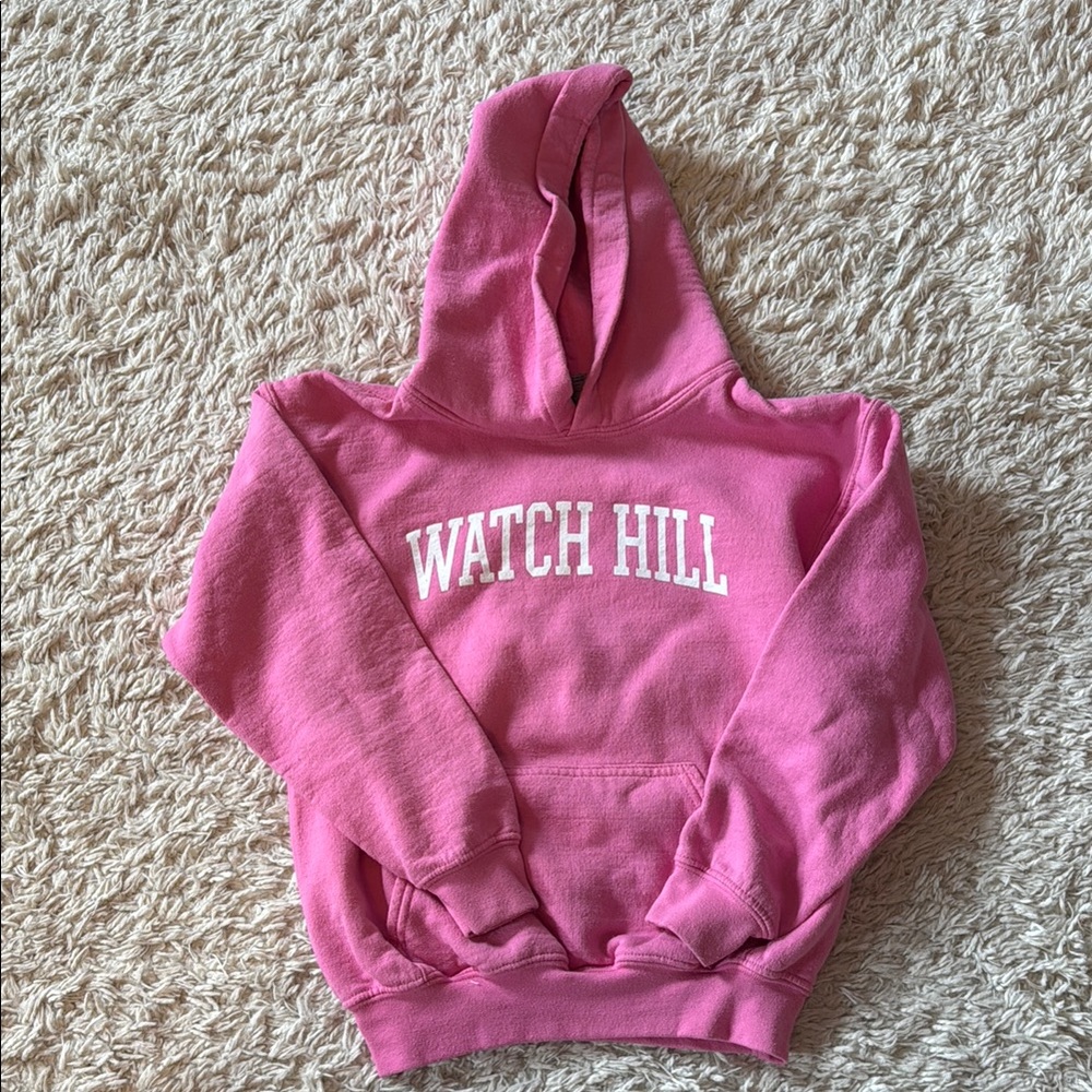 Pink Hoodie with 'Watch Hill' Print Rhode Island